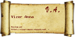 Vizer Anna névjegykártya